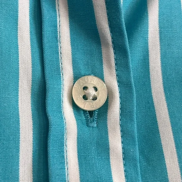 Lauren Ralph Lauren Non-Iron Blue White Striped Button Down Shirt Women’s Small - Picture 8 of 8